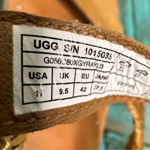 Ugg Tan Leather Sandals Size 11 - Picture 7 of 8